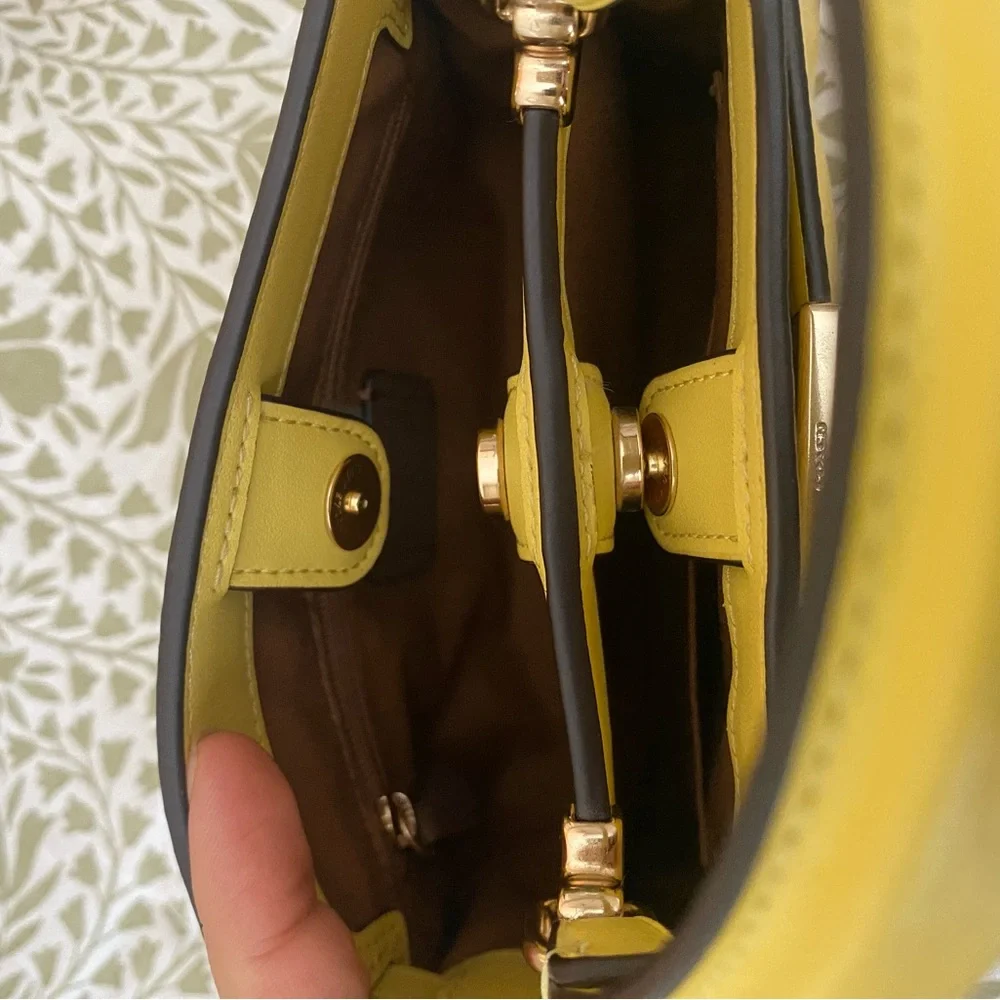 Coach Mini Lane Top Handle in Yellow - Picture 4 of 6